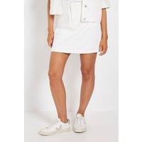 Dorothy Perkins Women's Denim Mini Skirt in Ecru | Size: 14