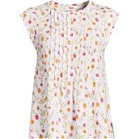 Lands' End Women's Cap Sleeve Cotton Modal Pintuck Swing Top in White | Size: Large
