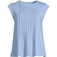Lands' End Women's Plus Cap Sleeve Cotton Modal Pintuck Swing Top in Blue | Size: 28-30
