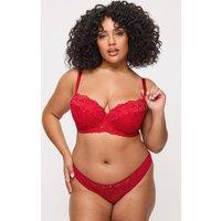 Ann Summers Women's Sexy Lace Padded Balcony Bra in Red | Size: 36B