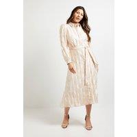 Wallis Women's Polka Dot Organza Shirt Midi Dress in Ivory | Size: 12