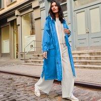 Lands' End Women's Sherpa Lined Changing Robe Coat in Blue | Size: 16-18