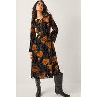 Monsoon Women's Reese Devor Polka Dot Midi Dress Black | Size: 20