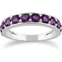 Gemondo Women's Classic Round Amethyst Half Eternity Ring in 925 Sterling Silver in Purple | Size: N