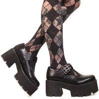 Lamoda Women's Watch Me Black Chunky Mary Jane Shoes - Gothic Platform Heels | Size: 3