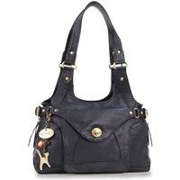 Catwalk Collection Handbags Women's Roxanna Leather Shoulder Bag in Black | Size: Medium