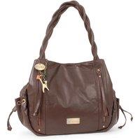 Catwalk Collection Handbags Women's Caz Large Leather Shoulder Tote Bag in Brown