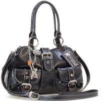 Catwalk Collection Handbags Women's Faith Leather Top Handle Bag With Detachable Crossbody Strap in Black | Size: Medium
