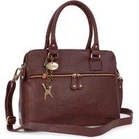 Catwalk Collection Handbags Women's Victoria Large Leather Tote Bag With Multiple Compartments in Brown