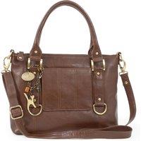 Catwalk Collection Handbags Women's Gallery Leather Shoulder Bag With Detachable Crossbody Strap in Brown | Size: Large
