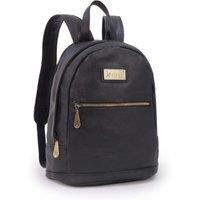 Catwalk Collection Handbags Women's Fern Large Leather Anti Theft Backpack in Black