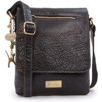 Catwalk Collection Handbags Women's Anja Leather Crossbody Messenger Bag in Black | Size: Medium