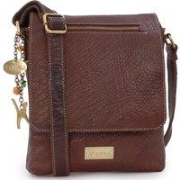 Catwalk Collection Handbags Women's Anja Leather Crossbody Messenger Bag in Brown | Size: Medium