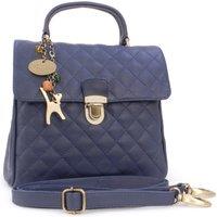 Catwalk Collection Handbags Women's Hayley Quilted Leather Handbag With Detachable Crossbody Strap in Blue | Size: Medium