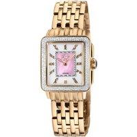 GV2 Women's Padova Gemstone, Swiss Quartz Watch, Pink MOP Dial, 316L Stainless Steel, & Sapphire Crystal in Gold