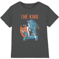 Elvis Presley mic In Hand Kids T-Shirt, Charcoal | Size: 9-11 Years