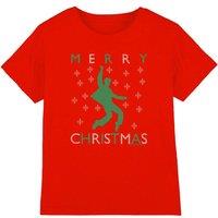 Elvis Presley Elvis Dancing Ugly Christmas Kids T-Shirt, Red | Size: 5-6 Years
