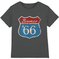 Ford Bronco Route 66 Bronco Kids T-Shirt, Charcoal | Size: 3-4 Years
