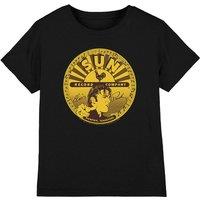 Elvis Presley Sun Elvis Full Sun Label Kids T-Shirt, Black | Size: 3-4 Years