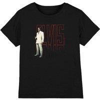 Elvis Presley White Suit Kids T-Shirt, Black | Size: 3-4 Years