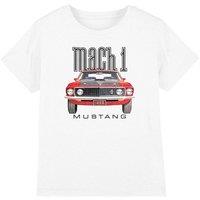 Ford Mustang 69 Mach 1 Kids T-Shirt, White | Size: 12-13 Years