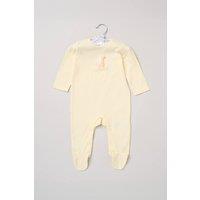 Rock a Bye Baby Newborn Sleepsuit with Appliqu Giraffe Pocket in Yellow | Size: 3-6 m