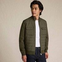 Lands' End Men's Hybrid Zip Jacket in Dark Green | Size: Small