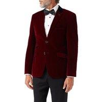 XPOSED Men's Elegant SAM Velvet Blazer in Maroon | Size: 46