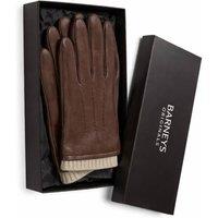 Barneys Originals Men's Gift Boxed Real leather Gloves in Brown | Size: Medium/Large