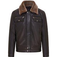 Infinity Leather Men's Trucker Shirt Leather Jacket- Tornio in Black | Size: 2XL