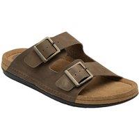 Lotus Men's 'St Ives' Leather Mule Sandals in Natural | Size: 7