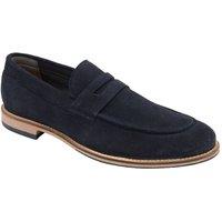 Frank Wright Men's Suede 'Turnbull' Penny Loafers in Mid Navy | Size: 8