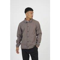 Brave Soul Men's Faux Wool Padded Coach Jacket in Taupe | Size: Small