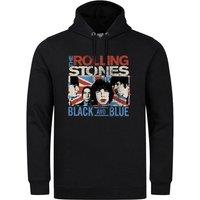Amplified Men's Union Jack The Rolling Stones Relaxed Fit Hoodie in Black | Size: XL