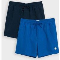 Threadbare Men's 2-Pack Quick Dry Swim Shorts in Blue | Size: Large