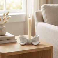 Garden Greatness Relica Blanc Bow Taper Candle Holder in Cream | Size: 1 Pack