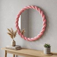 Garden Greatness Berry Rope Effect Round Mirror in Pink
