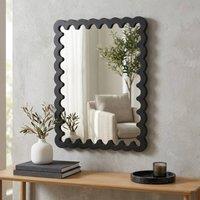 Garden Greatness Urban Wavy Style Framed Mirror in Black