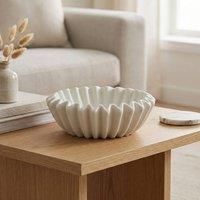 Garden Greatness Maison Pleated Blanc Bowl Decoration in Cream | Size: 1 Pack