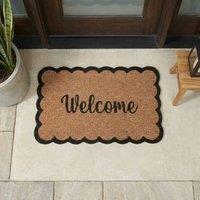 Garden Greatness Scalloped Edge Welcome Mat in Beige | Size: 45 cm x 75 cm
