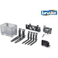 Bruder 1:16 Accessories: Pallet, winch & forks for frontloader in Black | Size: 1 Pack