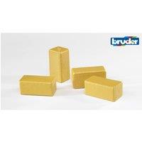 Bruder 1:16 Accessories: 4 block hay bales in Yellow | Size: 1 Pack