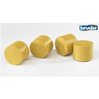 Bruder 1:16 Access.: 4 round hay bales ockery for Claas Rolland 250 in Beige | Size: 1 Pack