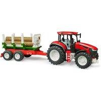 Bruder 1:16 ROADMAX Tractor with forestry trailer & 3 trunks in Red | Size: 1 Pack