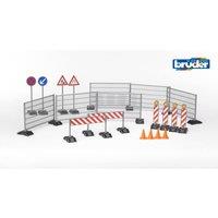 Bruder 1:16 Accessories Construction set: railings, site signs & pylon in Silver | Size: 1 Pack