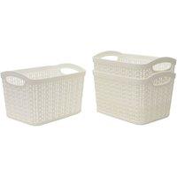 JVL Loop 1.5L S/3 Storage Baskets in Ivory | Size: Small