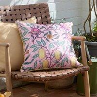 Morris & Co Fruits Outdoor Cushion in Pink | Size: 45 cm x 45 cm