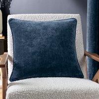 Yard Heavy Chenille Woven Piped Cushion in Navy | Size: 50 cm x 50 cm