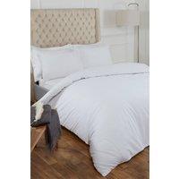 OHS 100% Cotton Duvet Cover with Pillow Case Bedding Set in White | Size: Double
