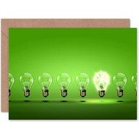 Artery8 One Bright Idea Light Bulb Green Art Blank Just to Say Card